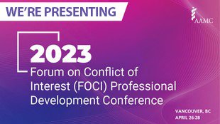 Join <a href="/HeatherHPierce/">Heather Pierce, JD, MPH</a> &amp; @dukhbhanjansuj1, April 28, 11:15 AM PT at #AAMCFOCI for a demo and in-depth discussion of convey.org, the unique single disclosure system. Whether you’re a current or potential user, gain insights into streamlining #ConflictOfInterest.