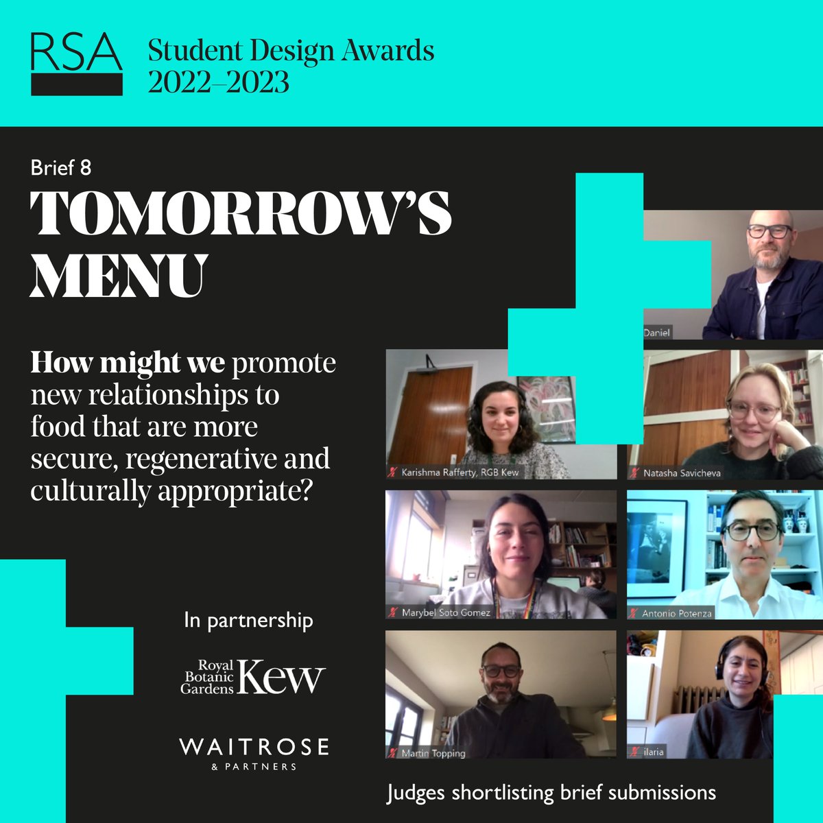 RSA Student Design Awards (SDAs) (@rsadesignawards) on Twitter photo 🚨More judging progress to report this week...
Our panel for Brief 8⃣: Tomorrow's menu have discussed brief entries. Judges were compelled by the level of creative detail, regenerative understanding & systems thinking. 
A big thank you to all our judges for their time and care! 🚨More judging progress to report this week...
Our panel for Brief 8⃣: Tomorrow's menu have discussed brief entries. Judges were compelled by the level of creative detail, regenerative understanding & systems thinking. 
A big thank you to all our judges for their time and care!