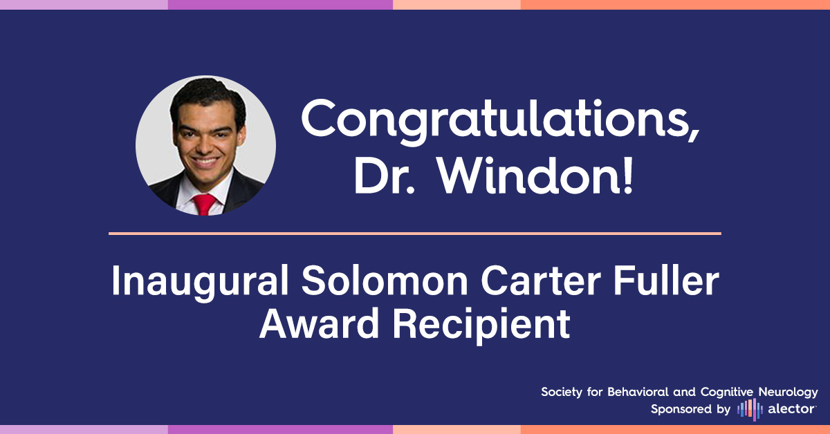 In partnership w/ the Society for Behavioral & Cognitive Neurology, we're thrilled to congratulate @charles_windon, Asst. Prof., Neurology @USCFmac, as the inaugural Solomon Carter Fuller Award winner. His incredible dedication to advancing neurology research & care is inspiring.