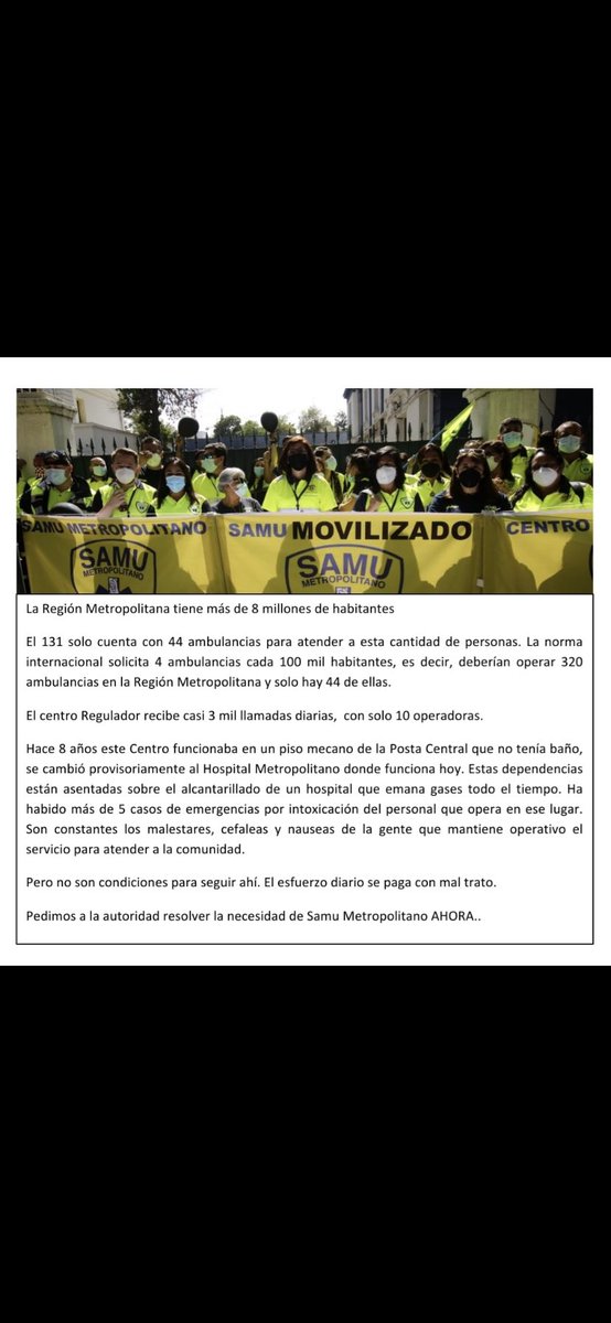 pamemc30's tweet photo. POR FAVOR!!! Ayudar a difundir !!!! 
Todos podemos necesitar de la ambulancia alguna vez 🚑 
El SAMU necesita mejoras ya! https://t.co/U1FJbzOCJB