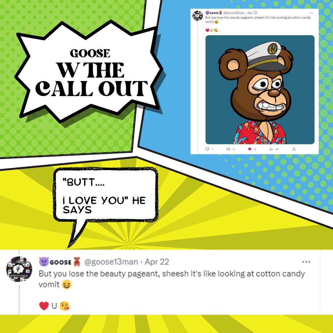 TwittyMeme4Ever's tweet photo. GM #Twatville
IDK whats more fun, seeing another #NFTCommunity jump up to max points on the #BattleFlags board or the fun BATTLE that happened in the thread
Peep this organic comic made by Vue & Goose impromptu when repping their communities
(winner of poll in comments)
๐งต๐ https://t.co/maKzWNAXs2