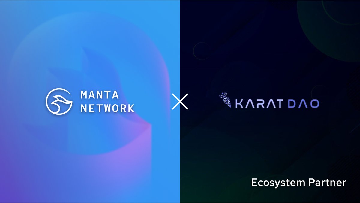 📢KaratDAO x Manta: Ecosystem Partner Announcement @KaratDAO will utilize @MantaNetwork's NPO (NFT Private Offering) platform to issue zkNFTs!🎊 Get the free OAT for the KaratDAO x Manta NPO Partnership below🆓👇 galxe.com/mantanetwork/c… ⏳[1/4]