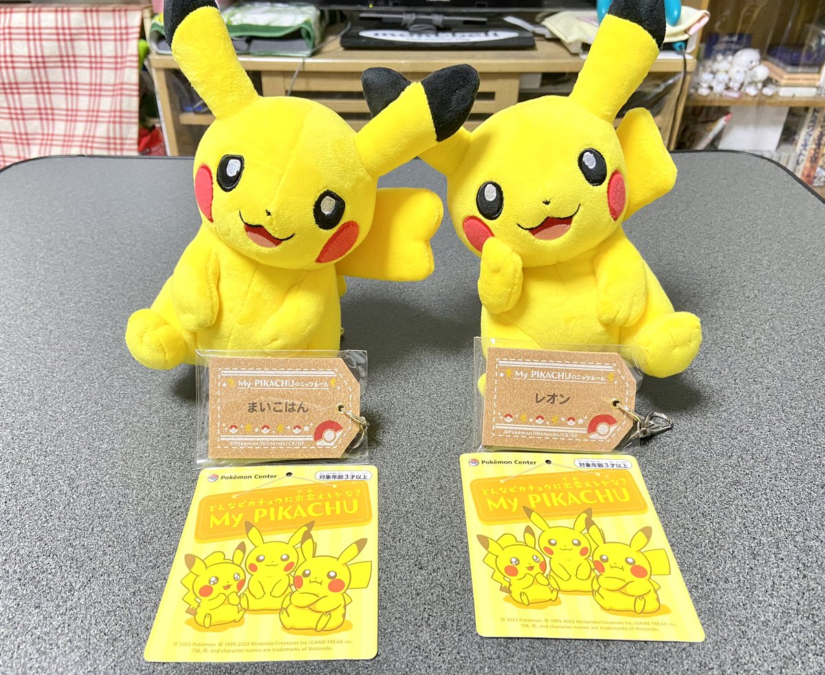 ポケモンぬいぐるみマイピカチュウ　ぽっちゃりピカチュウ　キラキラお目々ピカチュウ