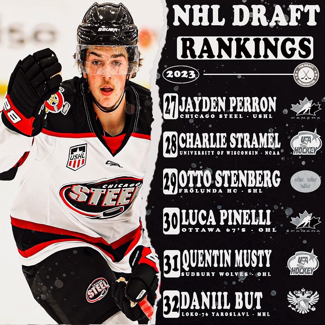 Our 16-32 ranked prospects for the #2023NHLDraft. In a deep draft, these prospects have the opportunity to make an impact sooner rather than later #ColbyBarlow #RileyHeidt #MikhailGulyayev #DavidReinbacher #NateDanielson #ohl #khl #whl #qmjhl #nhl #nhlprospects