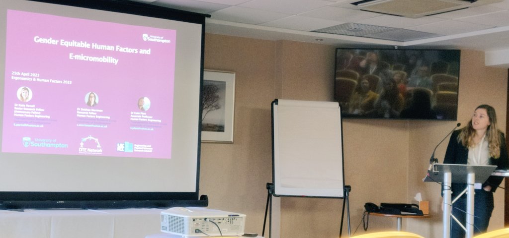 Our final team member presenting this morning is <a href="/DrKatieJParnell/">Katie Parnell</a> incorporating the work of <a href="/CloseTheDataGap/">CloseTheDataGap</a> presenting their paper Gender equitable human factors and e-micromobility