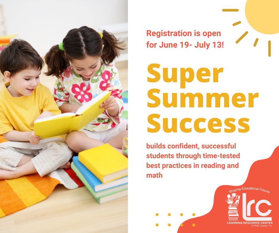 LRCpolk's tweet photo. LRC’s Super Summer Success builds confident, successful students through time-tested best practices for teaching, integrating hands-on interaction and review every step of the way.

Click for more details and registration!
https://t.co/cPcfHI4Oga https://t.co/8E30k5qzjl