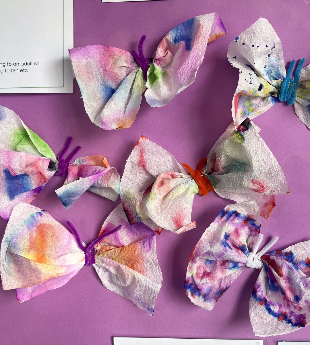 MissSteel7's tweet photo. We made these gorgeous butterflies for Spring! Just like us, they are all different and unique. @FernieleaSchool #happysafeachieving https://t.co/LSoTDVRiLY