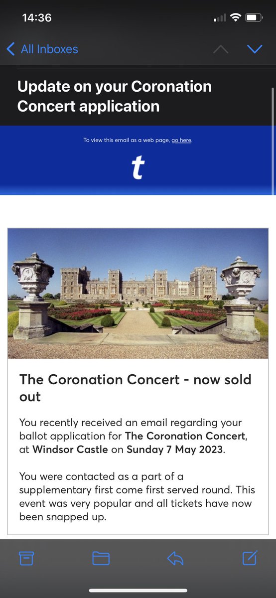 bethyvf_'s tweet photo. @BackinSomerset @Ticketmaster Not even a recognition of anything wrong or apology on this update email from @TicketmasterUK @TicketmasterCS - utter shambles https://t.co/EtYQz6NeuU