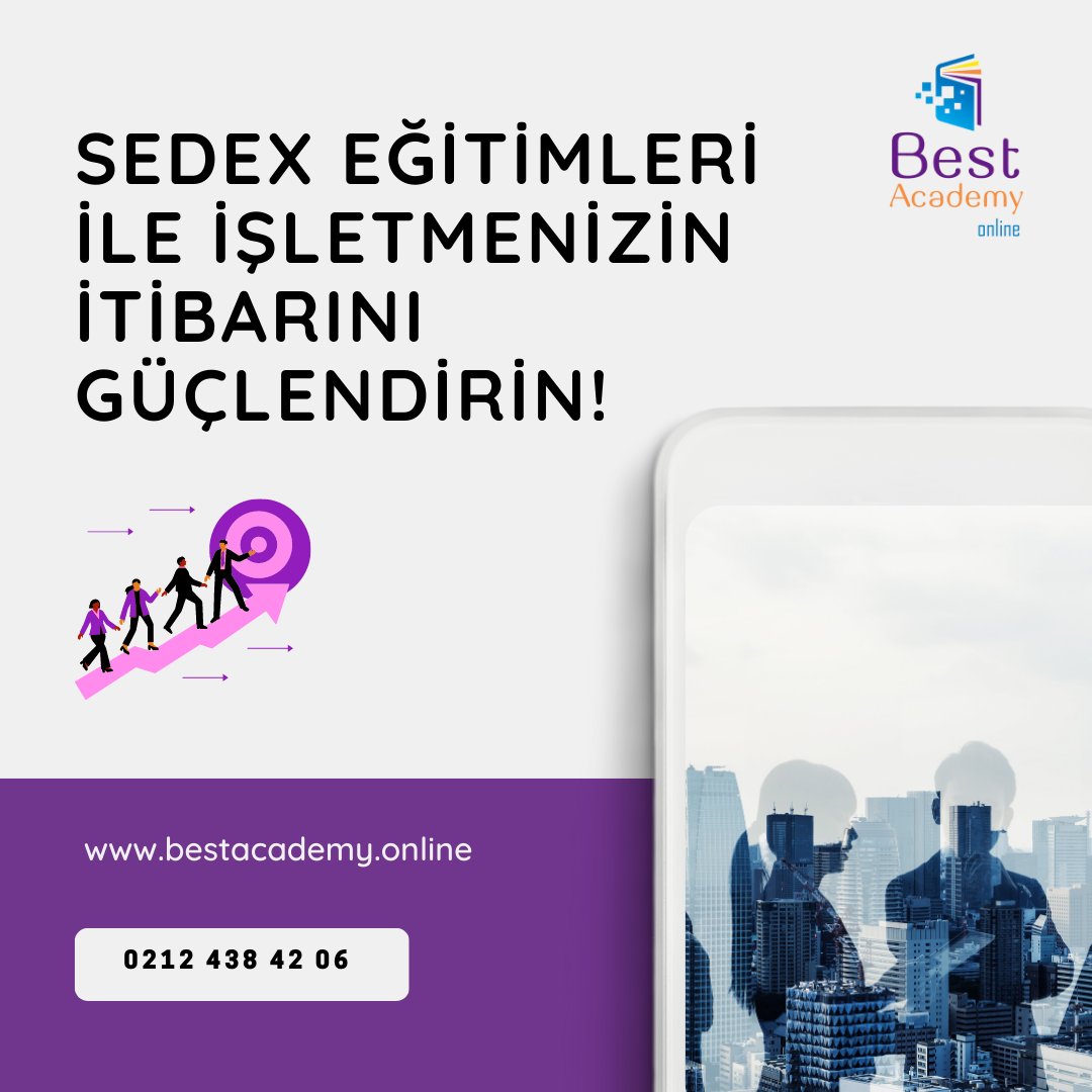 SEDEX eğitimine katılarak işletmenizin tedarik zinciri etiği ve sürdürülebilirliği konusunda bilgi sahibi olabilir, SEDEX platformuna katılarak diğer işletmelerle işbirliği yapabilirsiniz. Hemen bize ulaşın ve SEDEX eğitimimiz hakkında daha fazla bilgi edinin.

☎ 0212 438 42 06