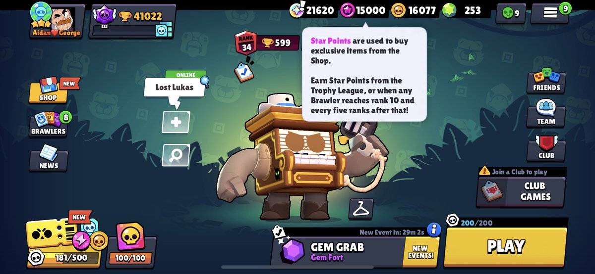 pokeaidan's tweet photo. @BrawlStars I have Star points but nothing to spend them on😢😢 #bug https://t.co/Rr0fMSJ1x3