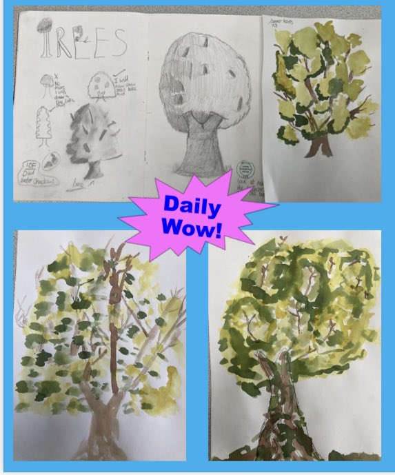 Year 7 have been developing their skills using Brusho inks to produce tree paintings.  Great work from Summer, Eleanor and Alek.