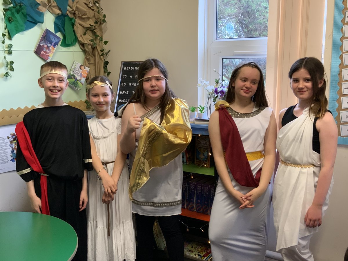 Are these Ancient Greeks or Y5 pupils dressed up for a Greek Day?