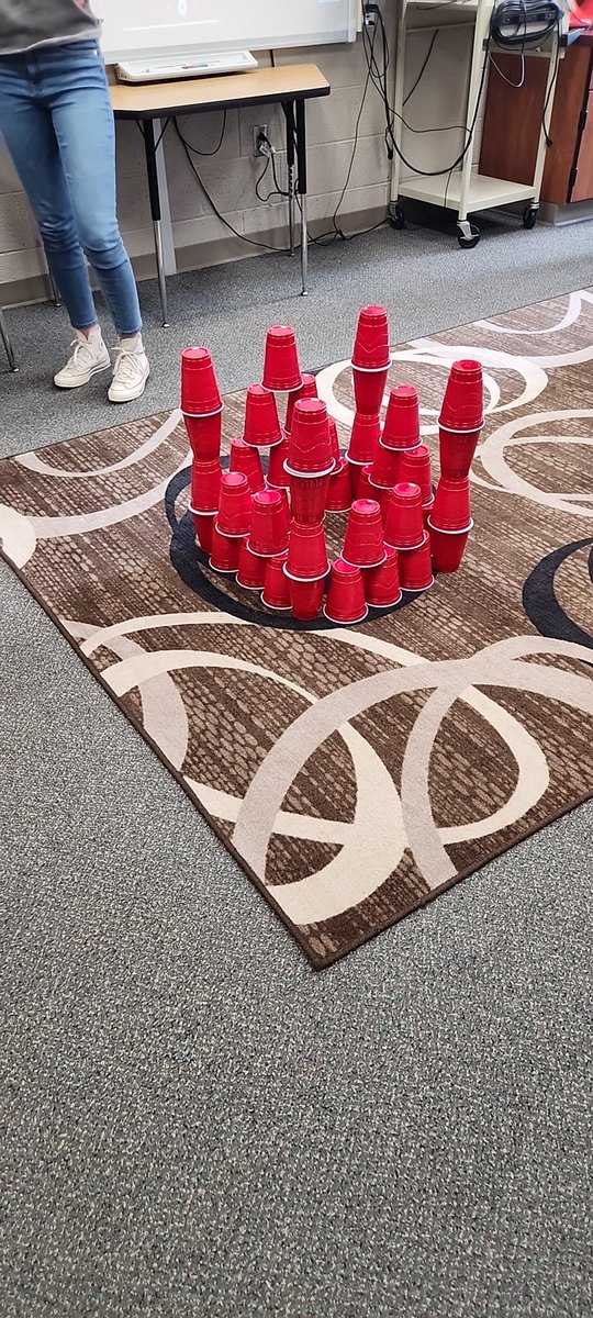 Matthews_MOMS's tweet photo. STEAM cup stacking challenge collaboration between academic intervention and gifted and talented Ss.  Can you manipulate cups with just rubber bands and string to build a castle?#innovation #creativity #notechtuesday @kramer_MOMS @AsstSuptMOTSD @MountOliveTSD @mtolivemiddle https://t.co/9rmlzj6dZd