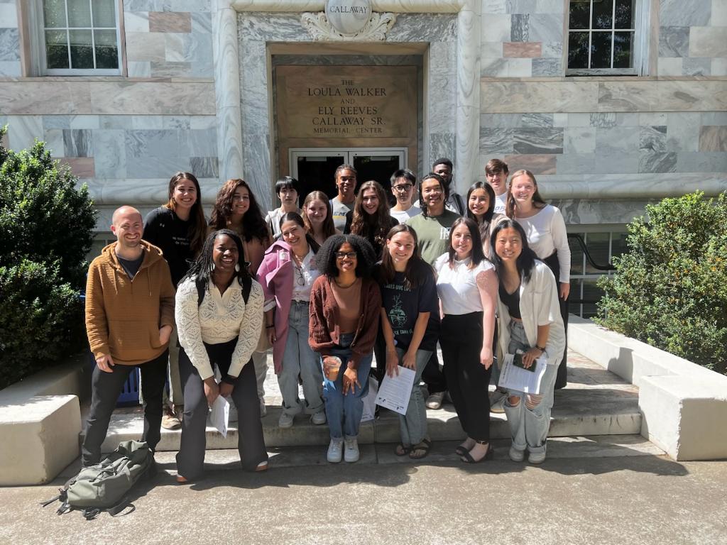 As the semester winds down, our last IDS 220 class (What Does it Mean to be Human?) stopped for a photo.

It was a joy to have all of you in class this semester!