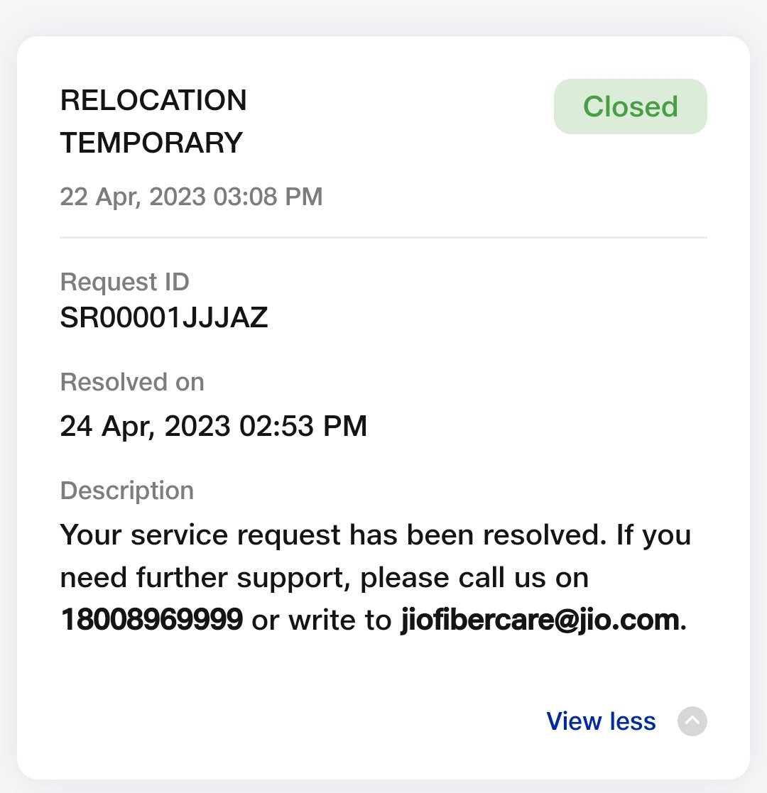 AjeetKumar435's tweet photo. Dear @JioCare i have raised request to close my fiber connection, but without any action tiecket has been closed, can you confirm when your team will pickup device. I have to move to other city. An waiting for pickup only. https://t.co/8eJwxgRnMS