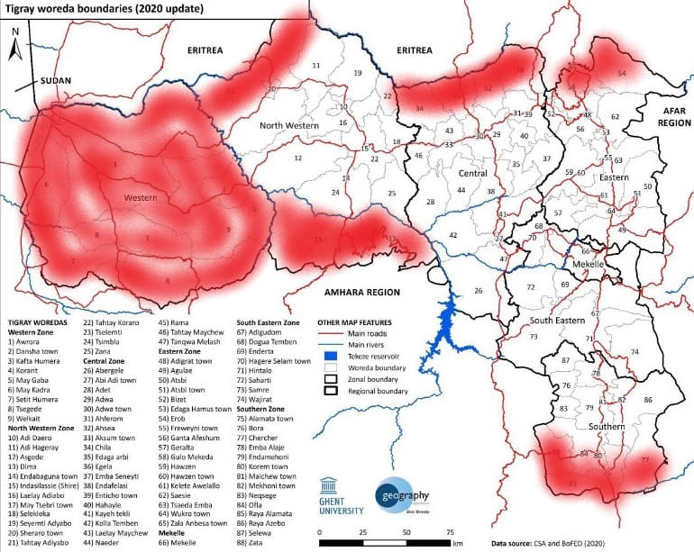 TghatMedia's tweet photo. Amharas moves conveys of people for settlement in Western Tigray's Humera area. There is a lot of optics in Ethiopia to paint a picture of normalcy, but reality is Eritrean &amp; Amhara forces remain occupying large swathes, displacing, raping &amp; resettling. https://t.co/rdB2jJA0sn https://t.co/WyJbCHQfri
