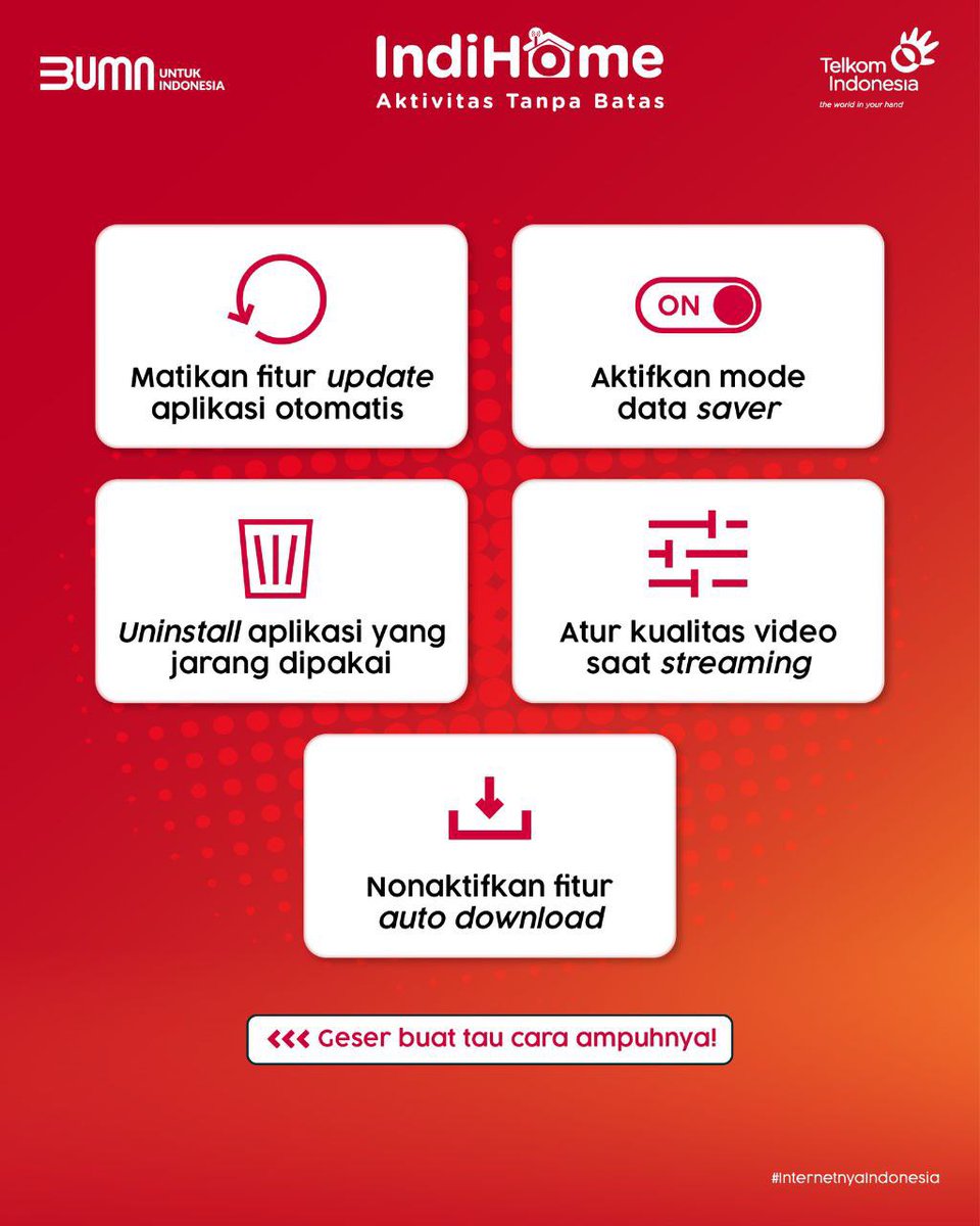 WitelMedan's tweet photo. Hemat kuota anti kantong jebol bisa nggak, ya?

Bisa banget, Sobat. Mimin kasih tipsnya di sini, yuk! Biar lebih hemat lagi, saat Kamu di luar rumah pakai aja https://t.co/kXCsxJCOAZ Seamless😉

Yuk, langsung DM untuk berlangganan!

#AktivitasTanpaBatas
#InternetnyaIndonesia https://t.co/Ogfhi2kJNu