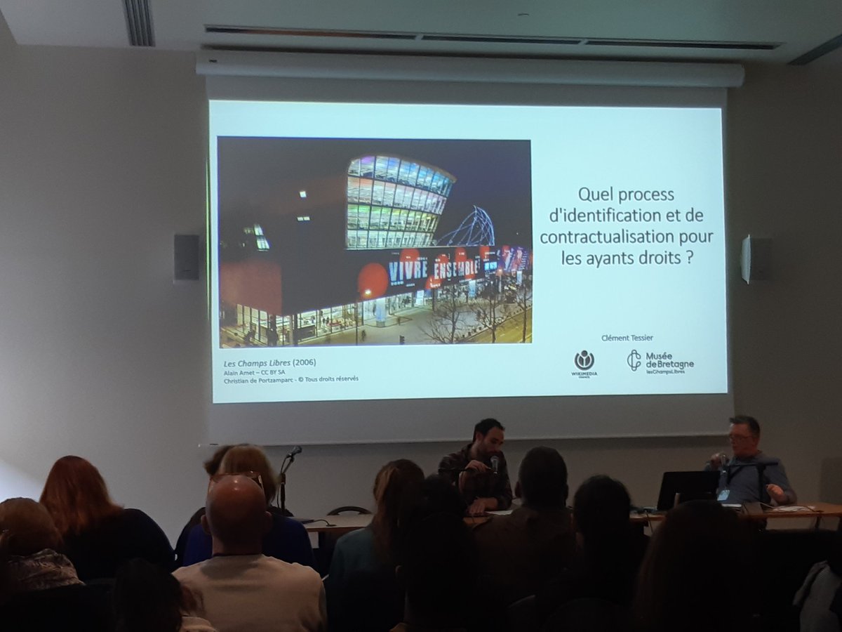 mnlmoreau's tweet photo. Presentation par Clement Tessier du travail d'identification des ayants droits au @museedebretagne pour la journee culture @Wikimedia_Fr 
Une etape essentielle du développement de l'open content https://t.co/6bmyXyt3s4