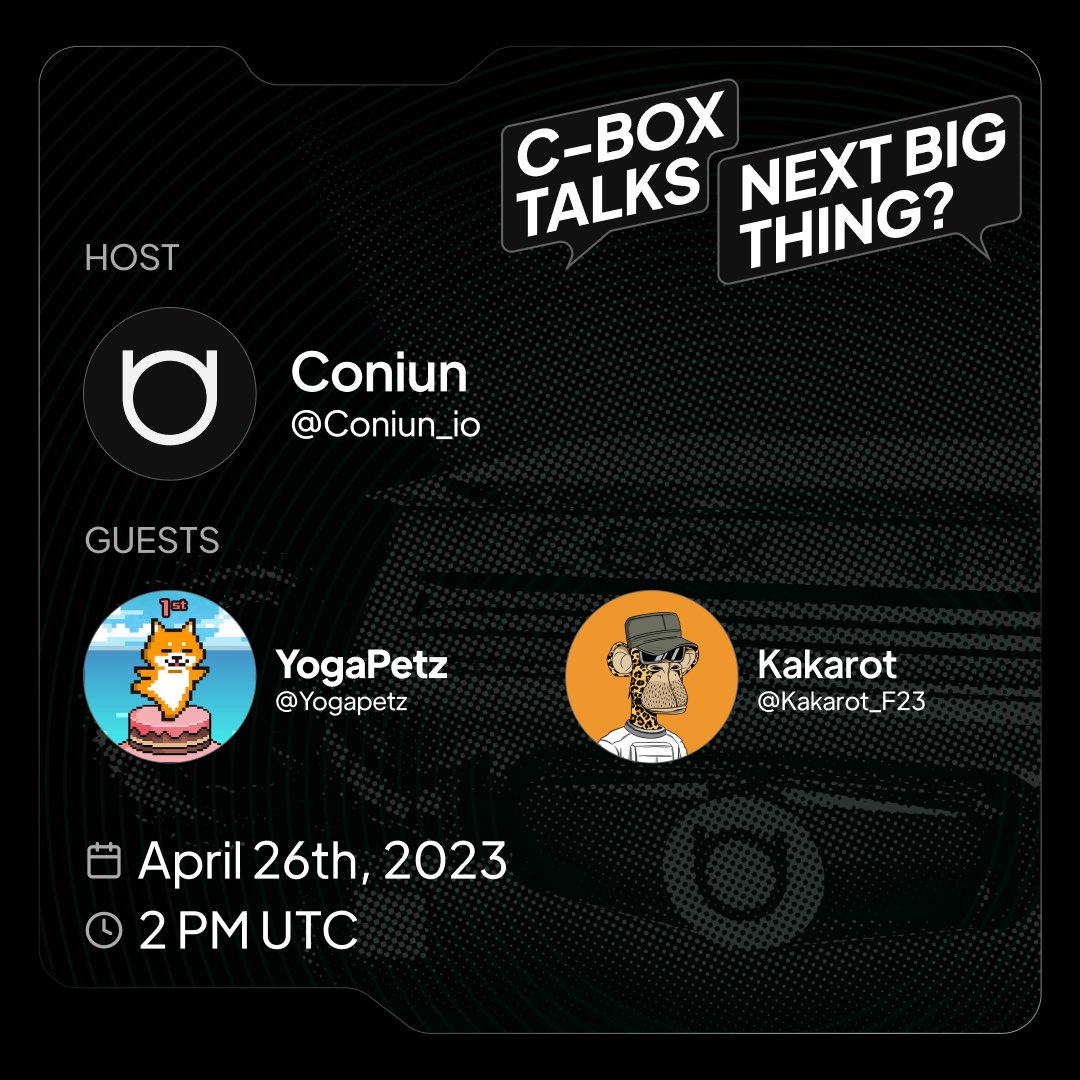 Tomorrow on C-BOX TALKS: AMA session with <a href="/Yogapetz/">Yogapetz</a> 🔥

We will talk about their upcoming collection with their founder <a href="/Kakarot_F23/">Kakarot ❤️ WELL3 🌈</a>

Set your reminders!

x.com/i/spaces/1MnGn…