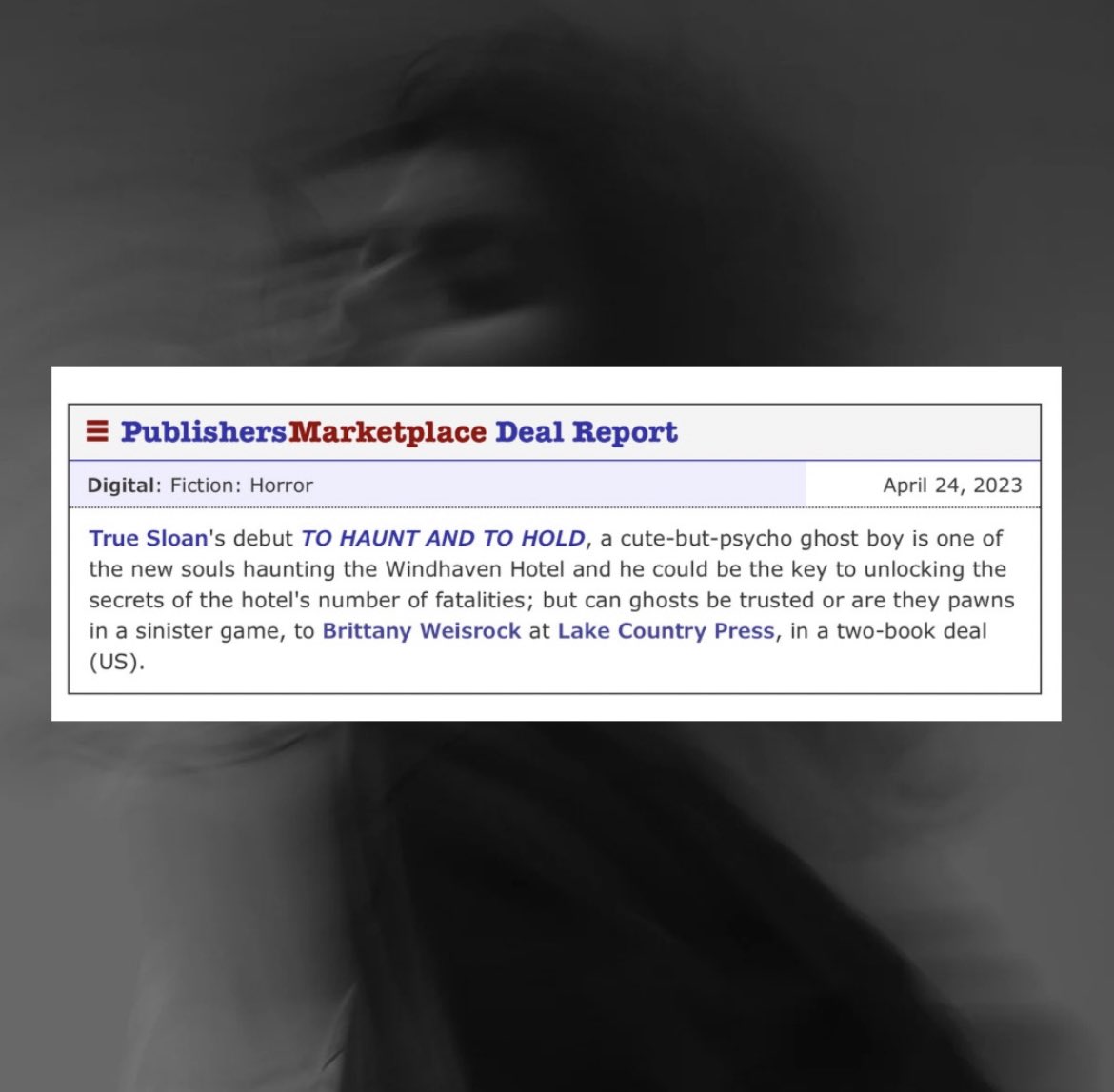 I am ecstatic to announce my debut novel, TO HAUNT AND TO HOLD will be published by <a href="/LakeCtryPress/">Lake Country Press & Reviews</a> ! I couldn’t have found better home for Audrey and Ryne and I am so thankful for Brittany and team for loving my ghosties as much as I do 🖤👻