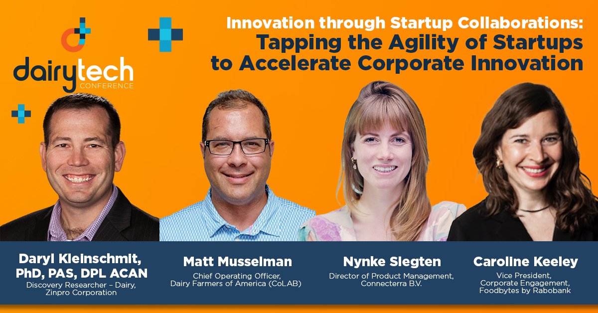 dairyidfa's tweet photo. Startup collaboration isn't always the first lever corporates pull to execute their innovation goals... yet successful collaborations with startups can solve corporate pain points like driving efficiency and increasing farmer yields.

Register now for DairyTech to gain exclusive insights led by @Foodbytes, @Rabobank's global innovation platform, who will explore the challenges and best practices of technology adoption for the dairy industry. https://t.co/eCTFSWuS40