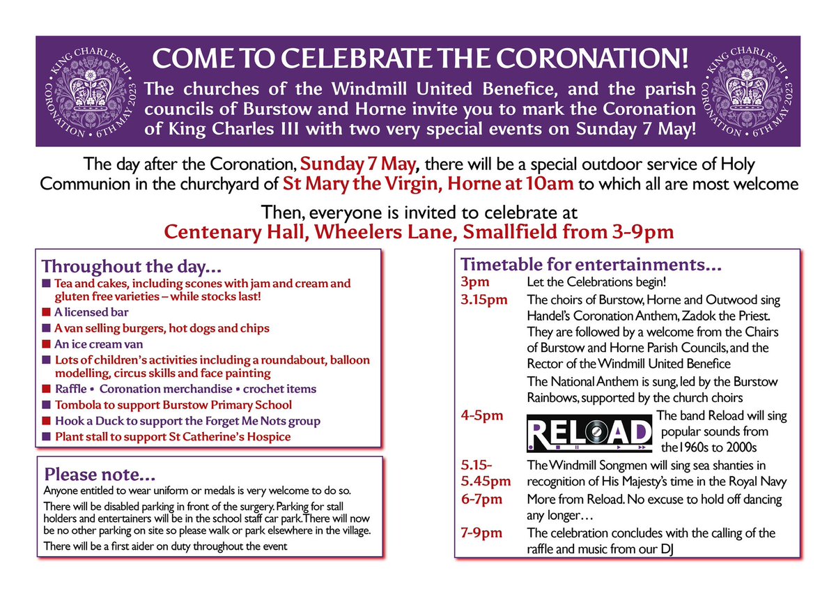 The benefice and the villages are Coronation ready so come and celebrate!