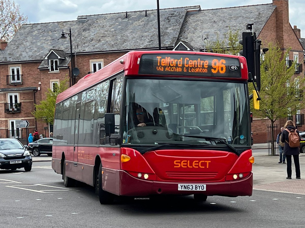 ShropBusSpotter's tweet image. Select Bus Services Scania K230UB OmniLink Seen Passing Smithfield Road On Service 96 To Telford Bus Station 24  YN63 BYO 📸🚌