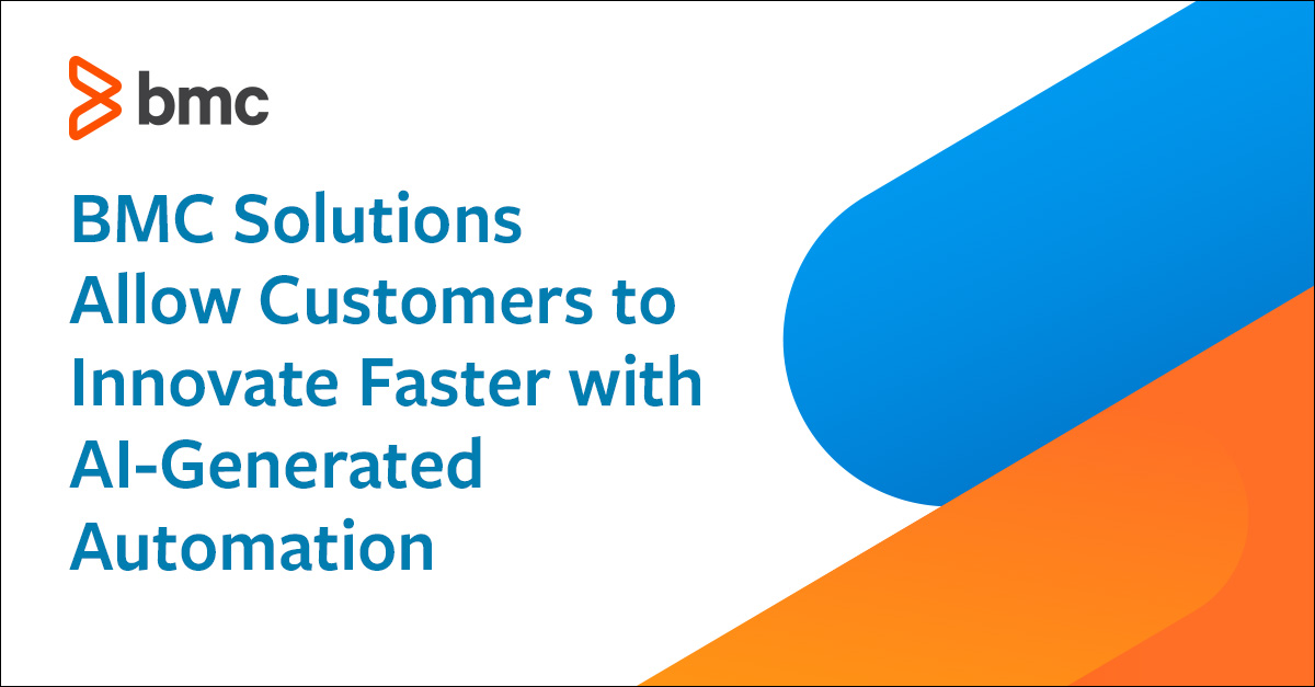 BMCSoftware's tweet photo. BMC Solutions empower customers to innovate faster with AI-generated automation! 

New capabilities in #ControlM, #BMCHelix, and #BMCAMI streamline and secure operations for cloud and hybrid IT environments. 

Learn more at https://t.co/xOrBdby9mK https://t.co/5TObA5f9Lz
