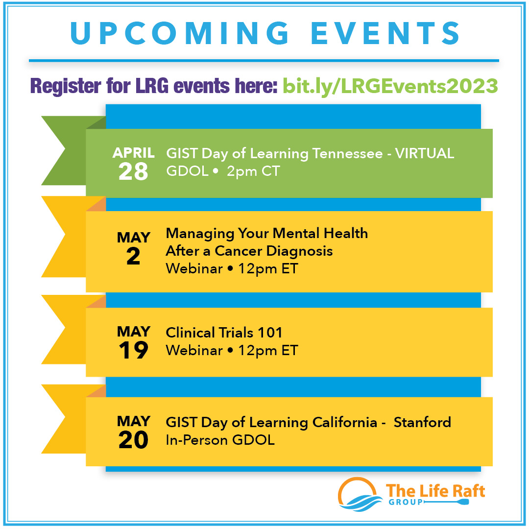 Liferaftgroup's tweet photo. Virtual GDOL Tennessee is happening this Friday at 2pm CT. Check out our webinars &amp; upcoming GDOLs for May! All events: https://t.co/QH63d49LNh
@VanderbiltU @VUMChealth  #lrgevents #GDOL #sarcoma https://t.co/RdshZ3qrKR