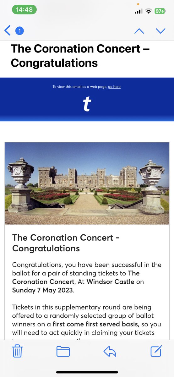 Randiddles's tweet photo. #Ticketmasteruk #coronationconcert #MartinLewis 
#bbcnews 

This is out of order. So, I’m successful in the ballot and I’m not able to obtain the tickets allocated to me. This ballot needs to be re done to make it fair to all. https://t.co/E6BodHvopd