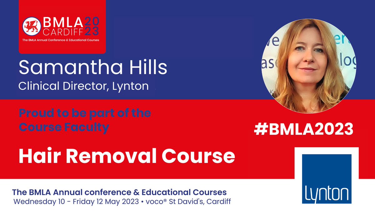 Our Clinical Director Dr Sam Hills is back on the <a href="/TheBMLA/">BMLA</a> Faculty and will be teaching the Hair Removal Course at #BMLA2023. You won't want to miss her expert knowledge and experience!

Register now: openingdoors.eventsair.com/bmla2023/educa…

#lyntonlasers #laserhairremoval #laseertreatment