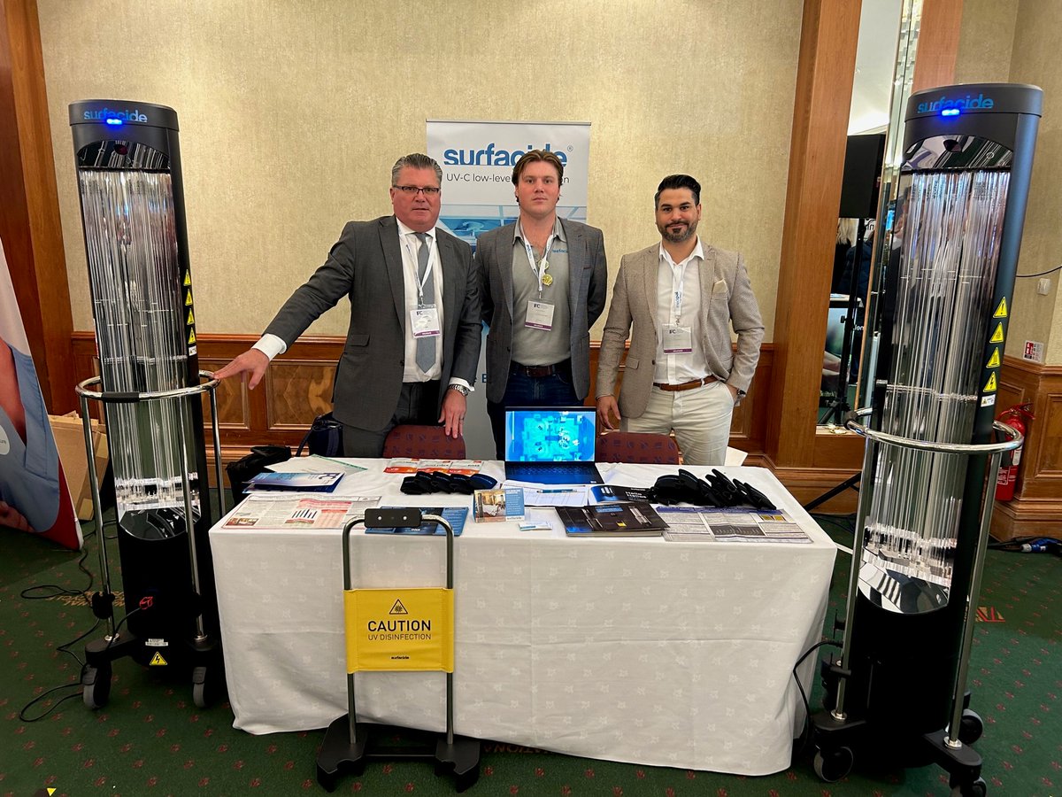 SurfacideUVC's tweet photo. Thrilled to be in the UK and have our team representing Surfacide at the IPC23 for infection prevention! It's been an incredible opportunity to connect with industry leaders and learn about the latest advancements in infection control. #uvcdisinfection #InfectionPrevention #IPC2 https://t.co/NS1vFCg4a4