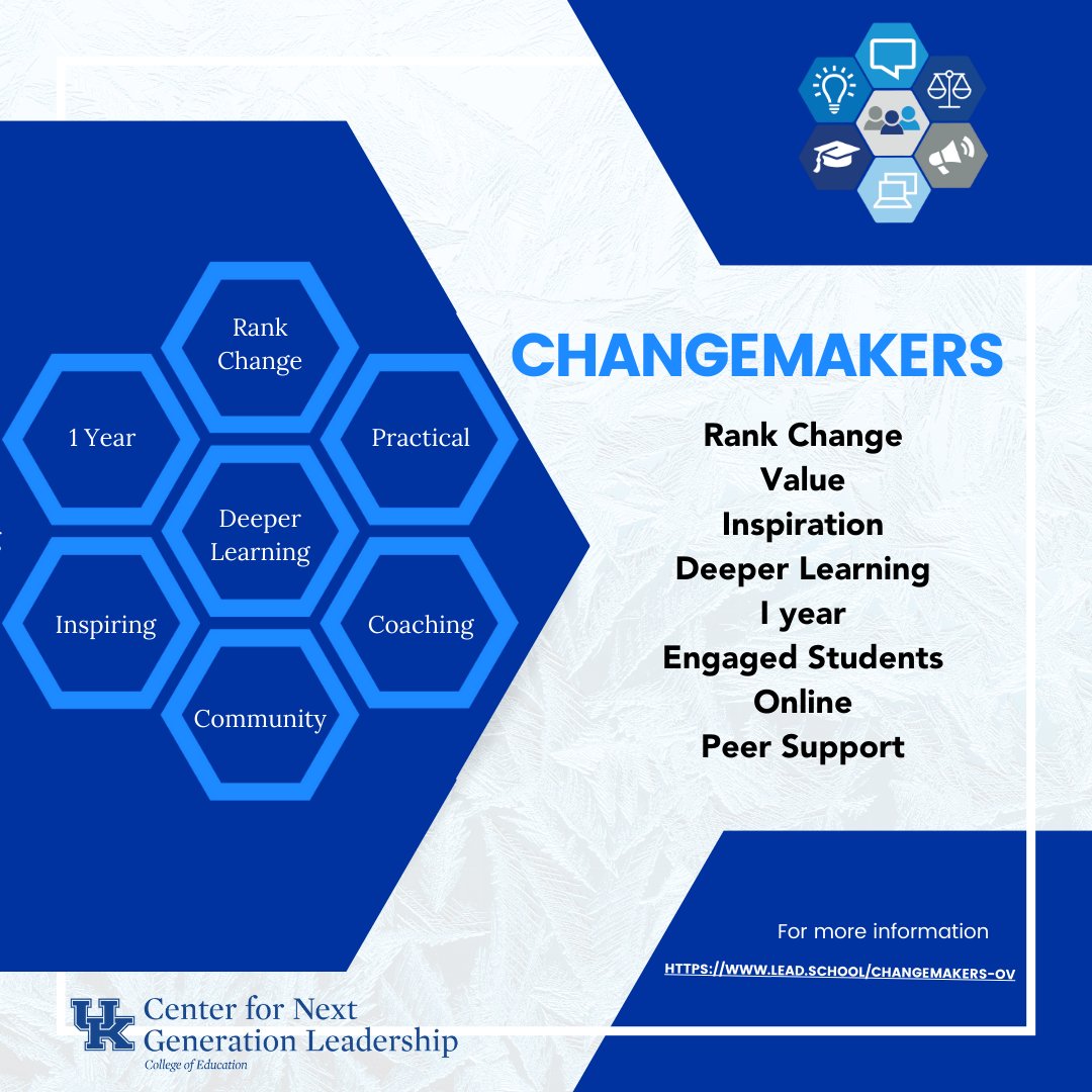 UKyNextGen's tweet photo. Achieve Rank Change with UK's ChangeMaker program. Deeper learning brings value to you and your classroom. Sign up today. #RankChange #DeeperLearning #UKyNextGen #Teachers #Education https://t.co/4ZT4sNC4N3