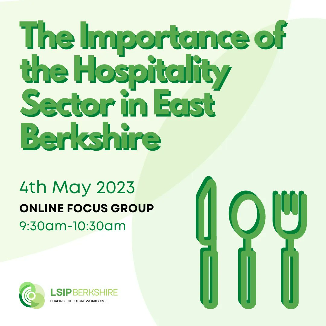 Sign up for this online forum on the 4th May @ 9:30am and talk about hospitality in East Berkshire and the contribution it makes to the local economy. Help improve access to the skills you need by booking your place now; buff.ly/41KskK6 #berkshirelsip #getyourvoiceheard