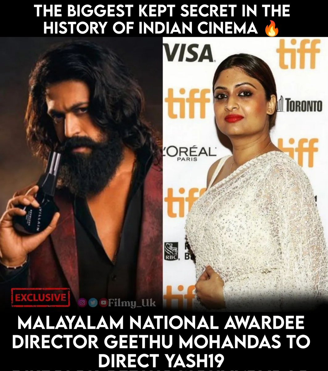 FilmyUk's tweet photo. It's confirmed that the actor Yash's next will be directed by Geethu Mohandas
 
We broke that news many days ago 🥁

Follow us support us

#Yash19‌‌ #YashBOSS𓃵 #yash #Rockybhai #yashboss  #1ROCKYingYearOfKGF2 #KGF3 #KGFChapter2 #KGF2 https://t.co/jYn6cIqRbp
