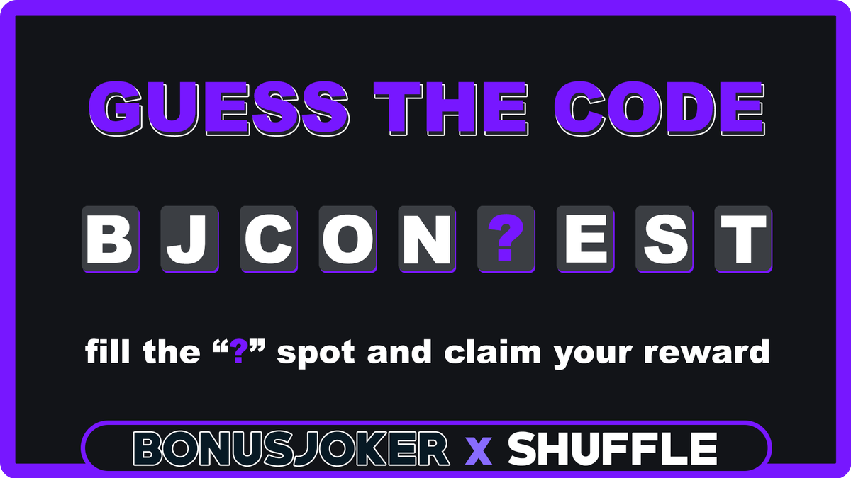 BonusJokers's tweet photo. 🤔- New @shufflecom Code to Guess for you!

✅- Wager requirement of $500

🍀- Join Shuffle: https://t.co/V5SMK7dtHX https://t.co/26Foa6euit