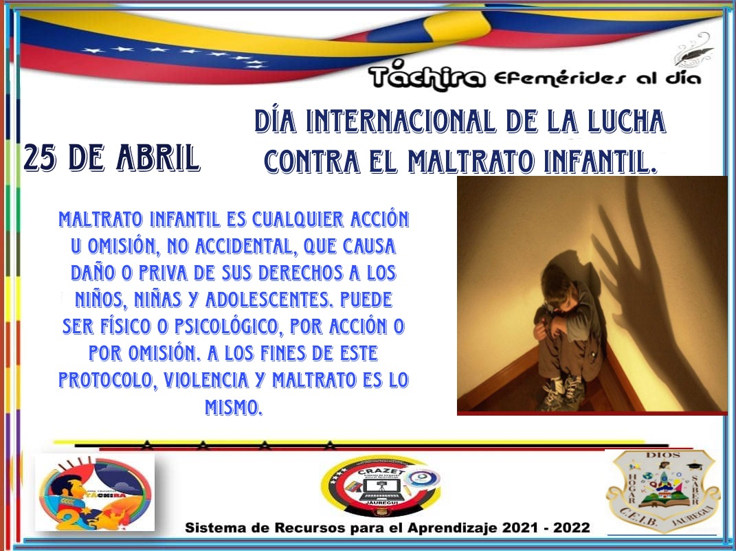 Día internacional de la lucha contra el maltrato infantil #Jauregui
#Tachira <a href="/25/">dusty dylan</a> de abril 
<a href="/_LaAvanzadora/">Yelitze Santaella</a> <a href="/Berzabethg1/">Berzabethgandicaoficial</a> <a href="/Crazet2011/">Crazet2011</a> @MPPEDUCACION @MPPEDUCACION <a href="/NicolasMaduro/">Nicolás Maduro</a> @ZonaEducTachira @ZonaEducTachira <a href="/CRAJAUREGUI2/">CRAJAUREGUI</a> <a href="/CLIFPJauregui/">CLIFPMV Jáuregui</a>