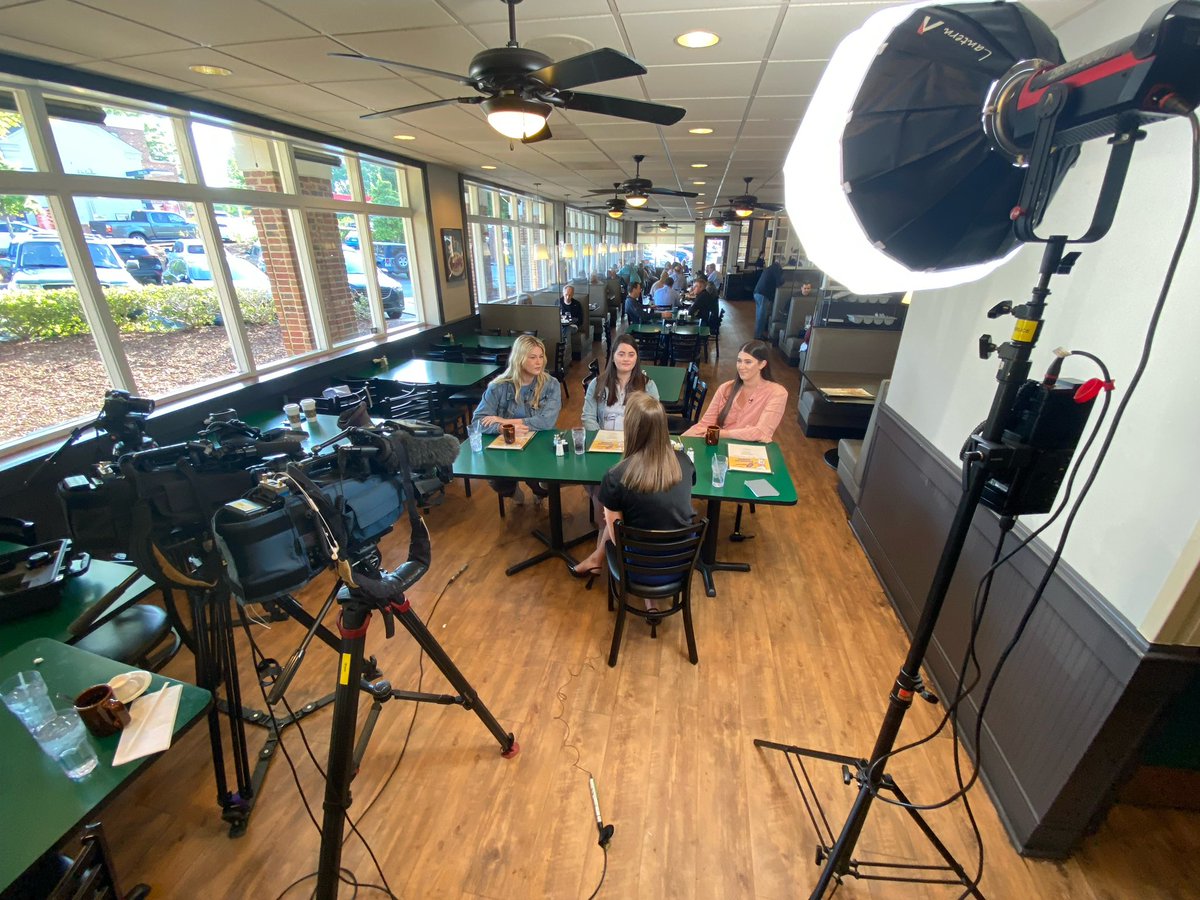 Had the wonderful opportunity to chat w/sisters <a href="/LiaReich/">Lia Reich</a>, <a href="/AviryReich/">Aviry Reich, PhD</a> &amp; Hannah about growing up in CLT, their #NFL family &amp; the paths they’ve taken at fave childhood spot <a href="/PancakeHouseCLT/">Original Pancake House - Midtown</a>. 

Be sure to watch <a href="/wsoctv/">WSOCTV</a> Wed&amp;Thurs for our special #DraftCountdown coverage! <a href="/Panthers/">Carolina Panthers</a>