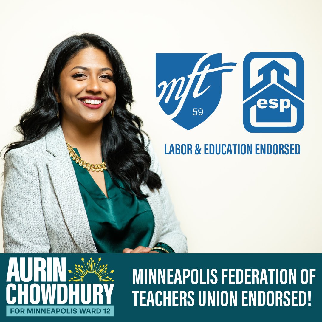 Labor &amp; Education Endorsed! 🎉

In Ward 12 we know that strong schools make strong communities. I’m honored to be endorsed by @MFT59 and can’t wait to be a champion for our schools on the City Council. 

See you at the Ward Convention this Saturday 4/29 at Roosevelt High School!