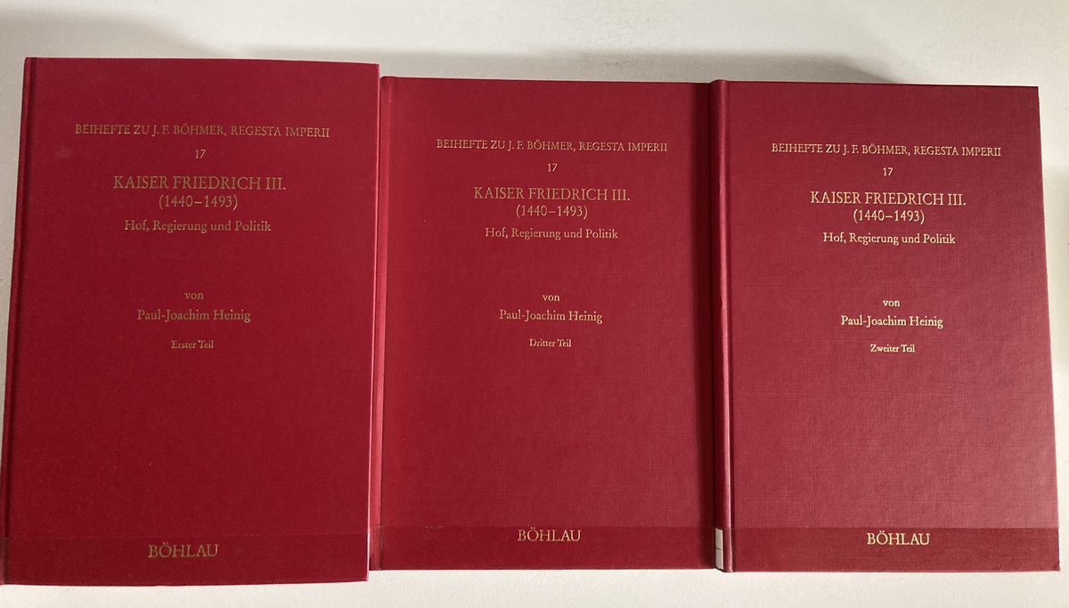 After years of fruitless searching, I’m finally the proud owner of Paul-Joachim Heinig’s epic 1800-page study of Emperor Frederick III (r. 1440-93). This 1997 Habilitationsschrift is an essential research tool: a comprehensive prosopography of his court and clientele.