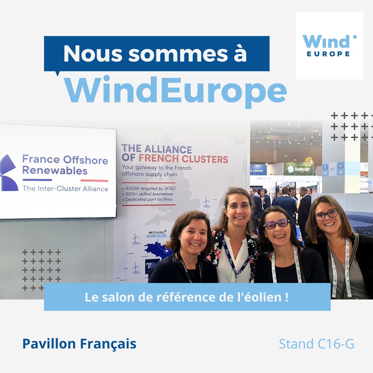 NdieMaritime's tweet photo. @WindEuropeEvent : c’est parti pour 3 jrs de salon à Copenhague. Retrouvez-nous sur le stand inter-cluster de l’éolien français C16 aux côtés de @AquitaineBlue, @_oceanpower, @Neopolia_ , #Sudeole, Wind’Occ. Fiers de communiquer sous la bannière commune #FranceOffshoreRenewables https://t.co/XV1JFmuHk4