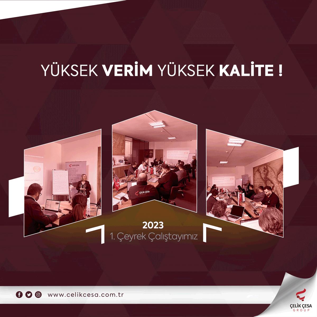 celikcesagroup's tweet photo. 📍 2023 / 1. Çeyrek Çalıştayımızı gerçekleştirdik. Sektörün öncü firması olarak sizlere en iyi hizmeti sunabilmek için her zaman çalışmalarımıza devam edeceğiz.

#celikcesagroup #LSline #canlıhayvantemini #yüksekverimlilik #genetik #kalite  #düve #büyükbaşhayvancılık #holstein https://t.co/OuGH5n4lpm