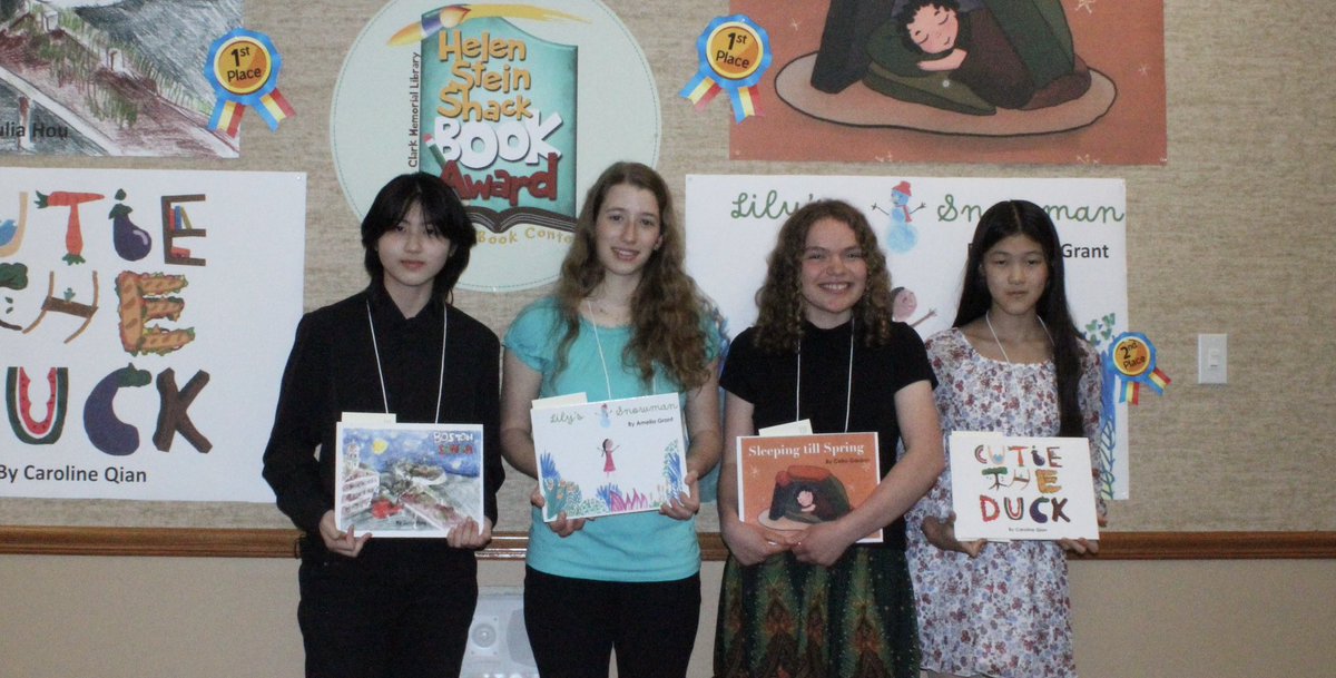 Escml's tweet image. Last night we gathered with so many wonderful community members to honor the incredibly talented winners of our 9th Annual Helen Stein Shack Picture Book Award - Julia Hou, Celia Gordon, Caroline Qian, and Amelia Grant.  🤩

#HSSPictureBookContest #Winners #ThreeVillage