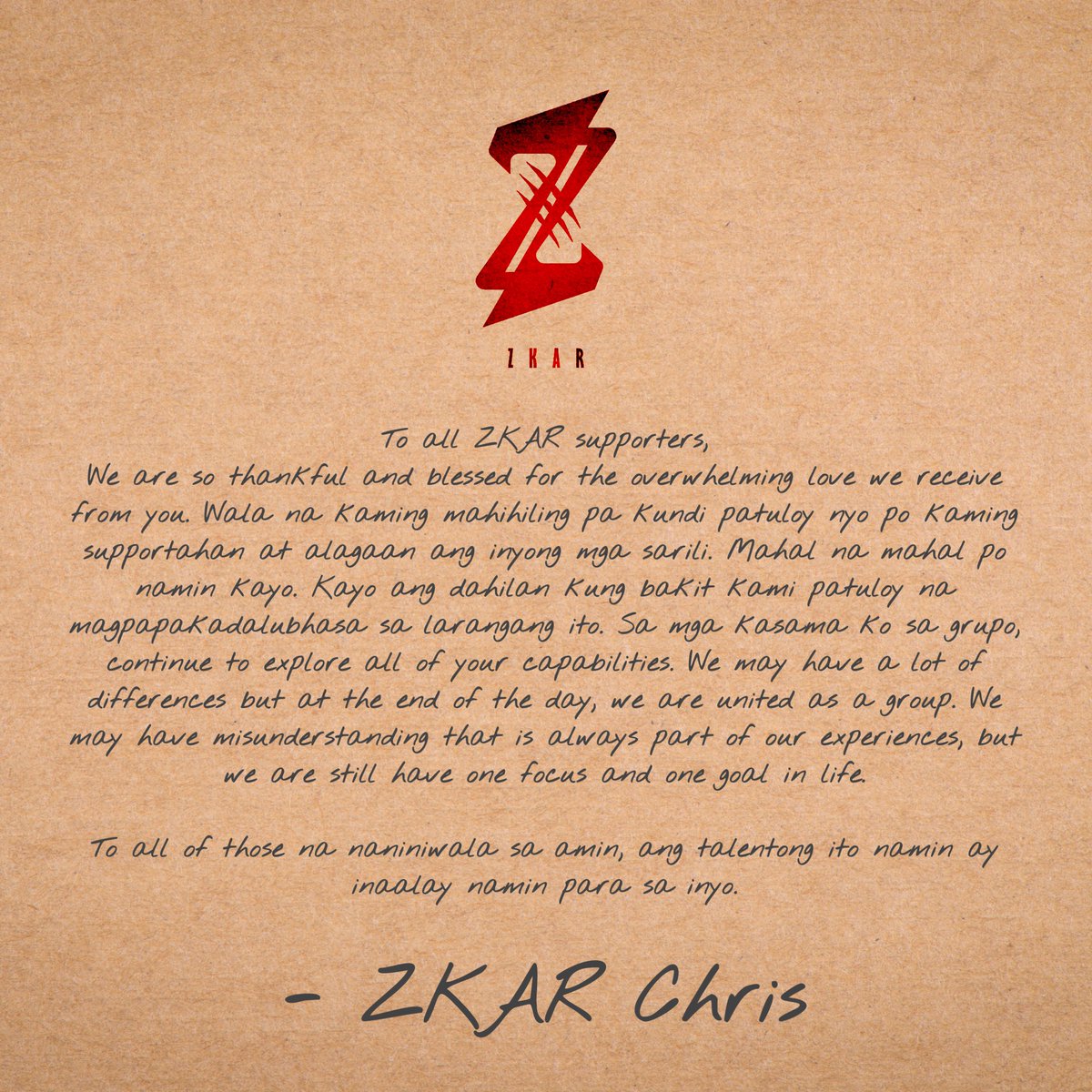 zkar_official's tweet photo. As we celebrate our FIRST ANNIVERSARY, here are the members' sincere words to one another and to all of ZKAR’s supporters.

#ZKARfirstanniversary @zkar_official https://t.co/t3dc2HP6uZ