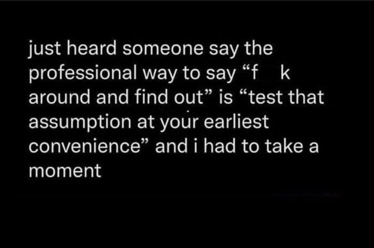 Trying to be a professional is hard !! 

I feel like I will always be a “f**k around and find out” type a girl but I’m trying lol 🤷🏼‍♀️