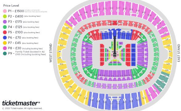 Offizielle Ticketmap zu AEW All In inkl. Preisspannen ⬇️