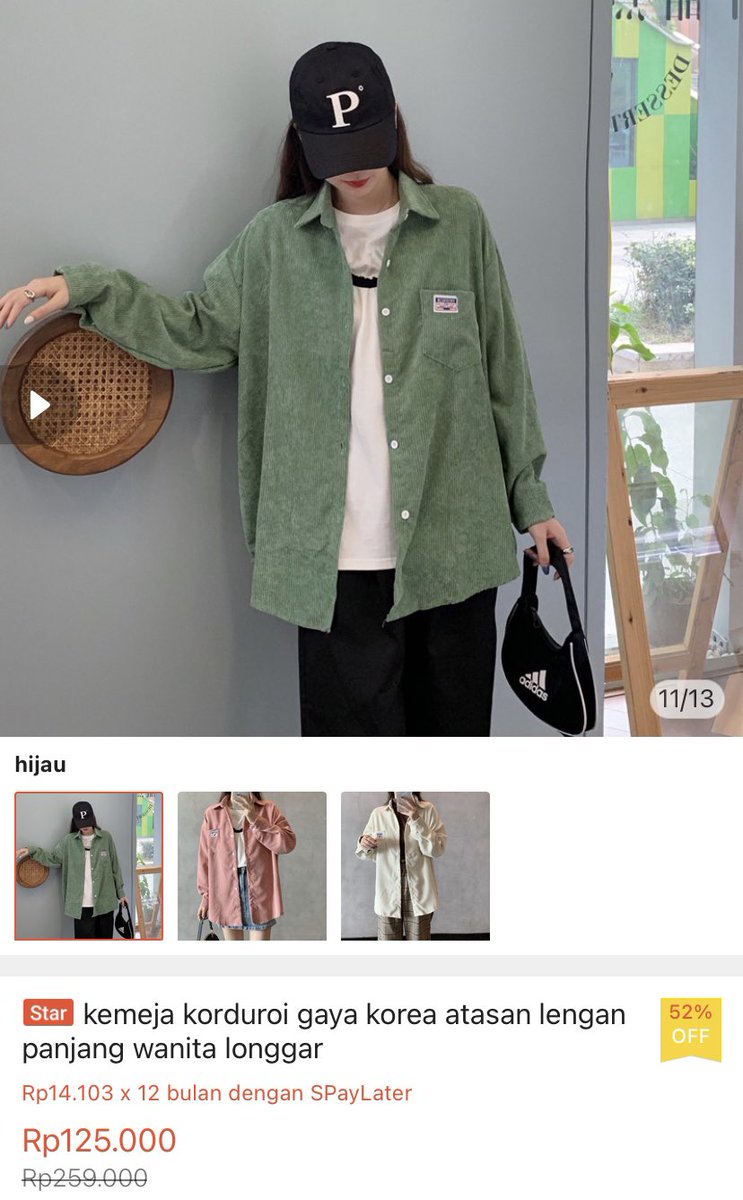 fashionjeketi's tweet photo. Shania Gracia Harlan wore Corduroy Shirt Green and Gentlewoman Micro Tote Bag Black. #JKT48Fashion https://t.co/GuHNVQmY3Y