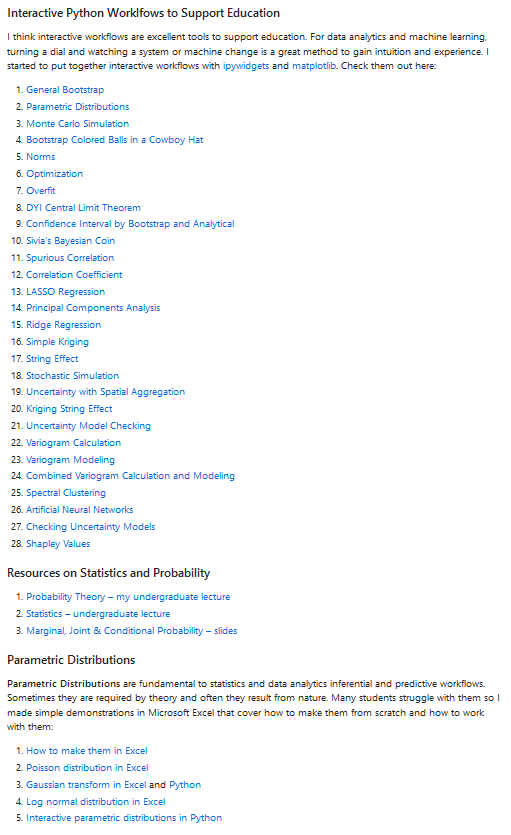 GeostatsGuy's tweet photo. I'm Michael Pyrcz, a professor at The University of Texas at Austin, and I share all of my university educational content with the the world to remove barriers to education.

100s of well-documented workflows & interactive demos linked to #YouTube lectures on #DataScience, #spatial #DataAnalytics  & #MachineLearning!

My inventory with links available on #github @ https://t.co/jHBwJck3kk ∀.