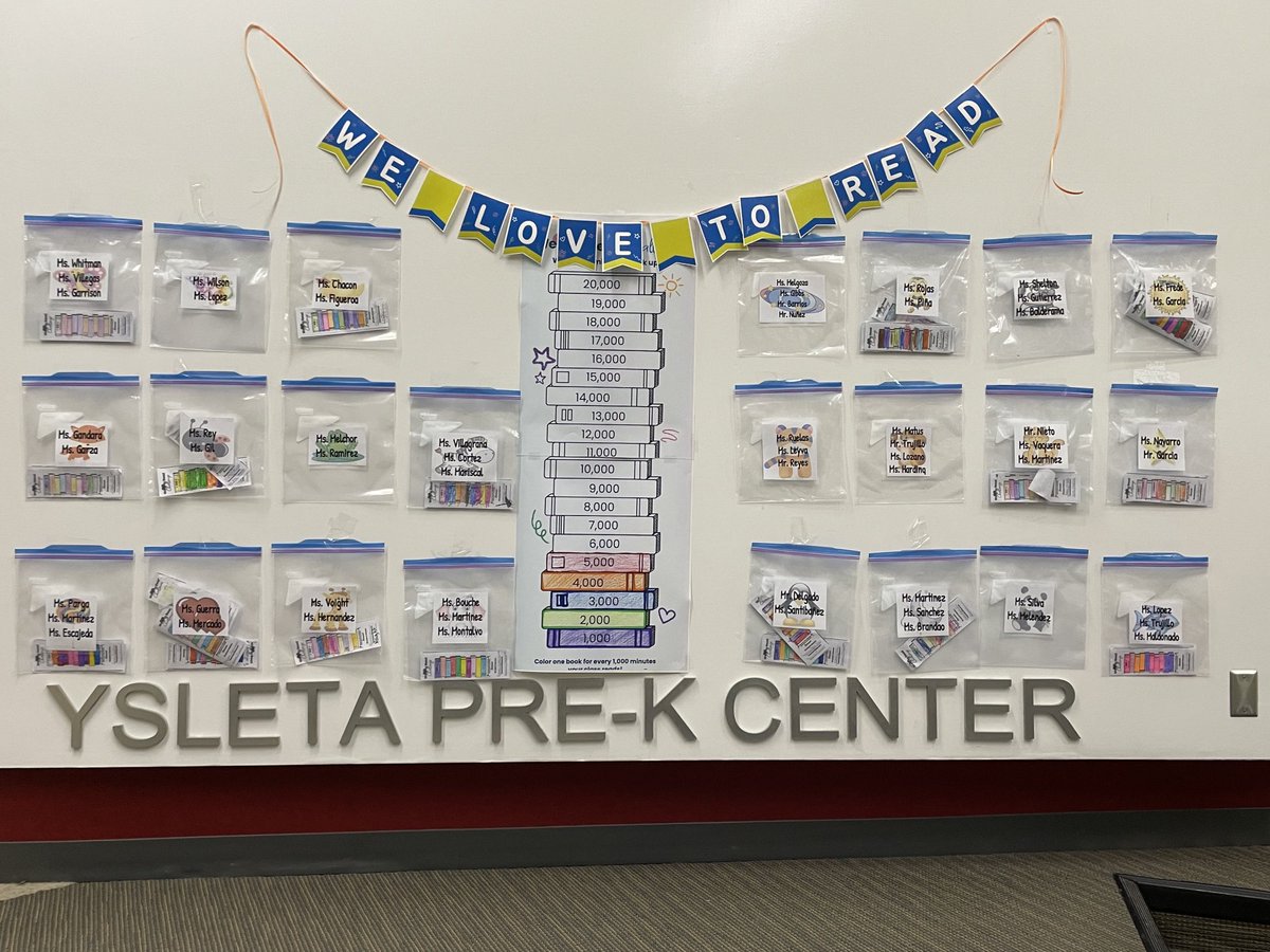 YsletaPKLibrary's tweet photo. Keep on reading Teddy Bears 🧸! We are at 5000 minutes for our @Seesaw “We love to Read Challenge!🎉🎉📚📚❤️💙Help us get to 20,000 by May12, 2023. @RLopezPK @MSuizette @YsletaPreK @YISDLibServices #prekreads https://t.co/mw52IXfKBn