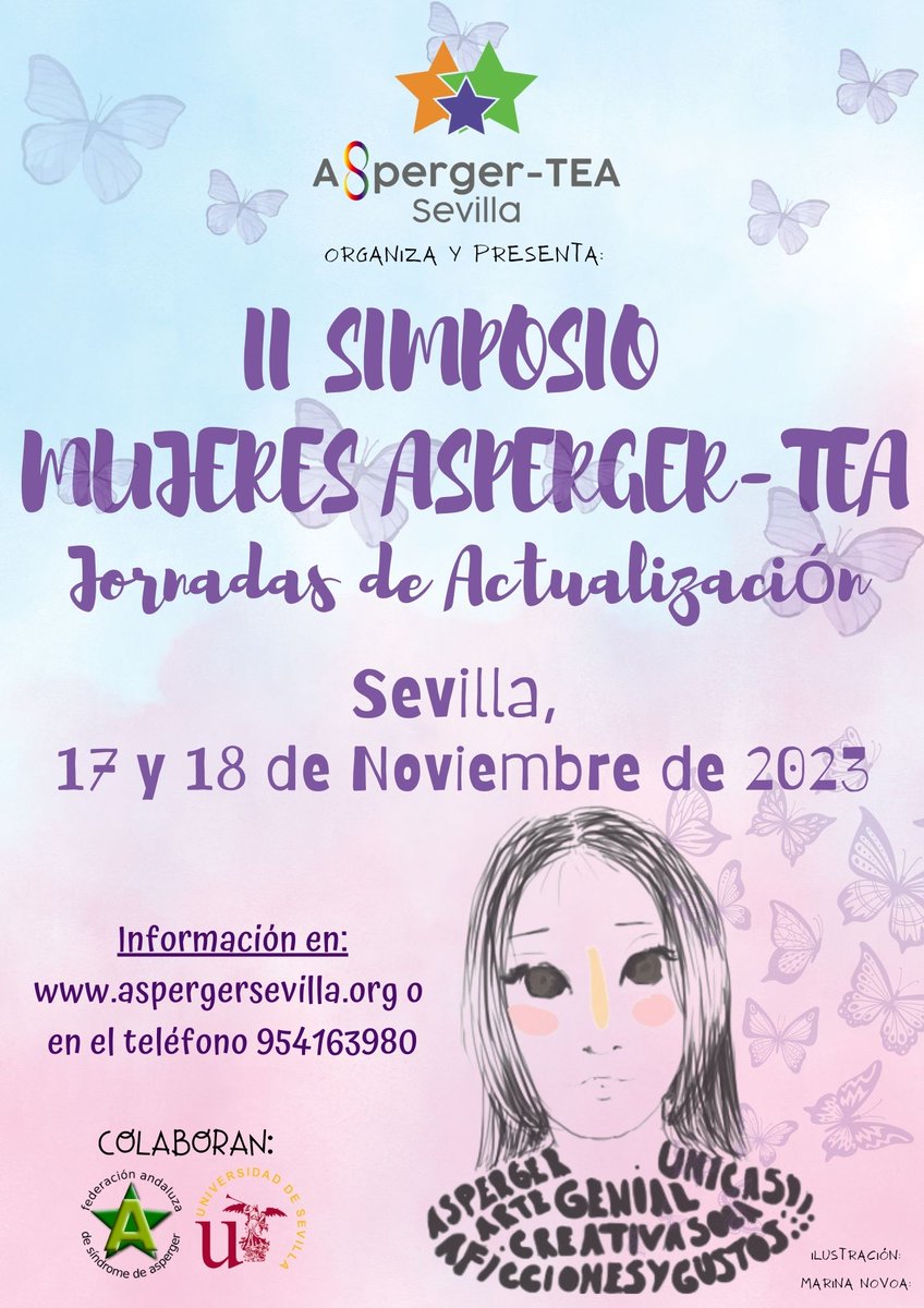 AspergerSevilla's tweet photo. @AspergerSevilla tiene el placer de anunciar que el II Simposio de Mujeres Asperger - TEA, se celebrará los días 17 y 18 de Nov. en Sevilla, con la colaboración de @unisevilla, @cepamaTEA y @AsperAndalucia  próximamente abriremos inscripciones. https://t.co/DevSDwm5GO